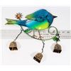 Image 1 : NEW METAL AND GLASS BLUE BIRD WIND CHIME