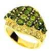 Image 2 : Natural Chrome Diopside & Sapphire Ring