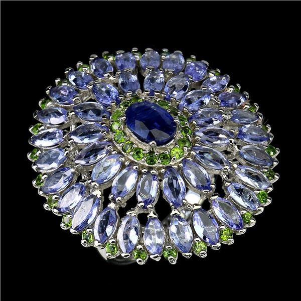 Natural Tanzanite Chrome Diopside Kyanite  Stunning Ring