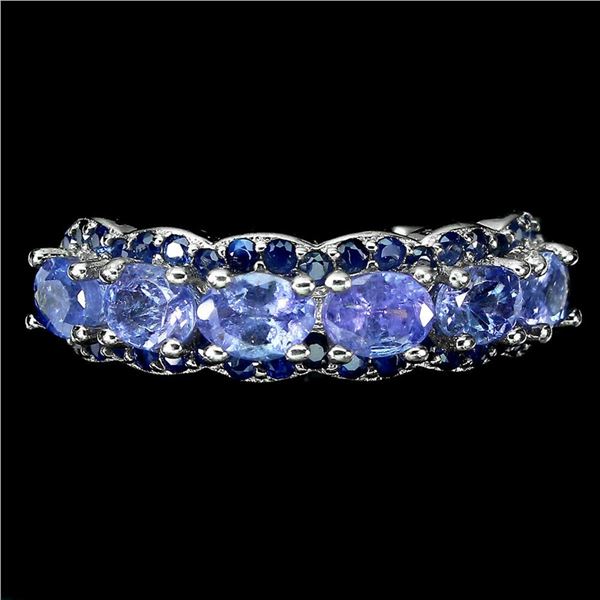 Natural Tanzanite & Sapphire Ring