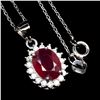 Image 1 : Natural Pigeon Blood Red Ruby Necklace