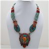 Image 1 : Tibet Natural Stone Tribal Queen Royal Necklace