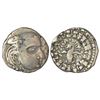 Image 1 : Ancient India: Gupta Empire, silver drachm of Skanda Gupta, 'fan-tailed peacock' type, 2.00g.