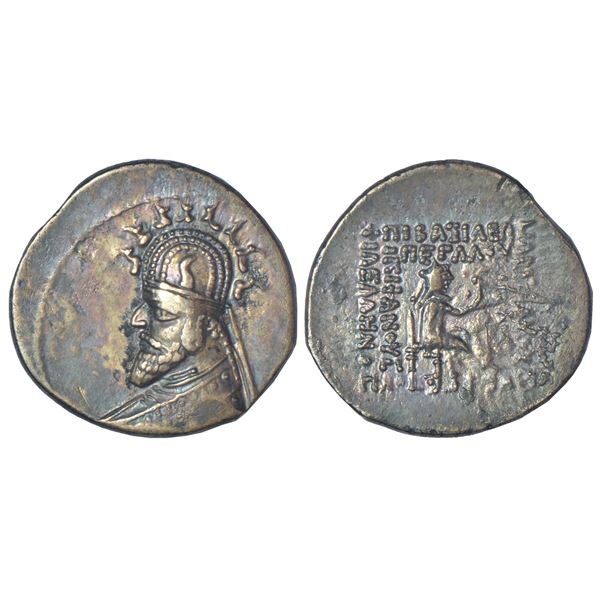 Ancient World: Parthia - silver drachm of Sinatrukes (c.77-70 BC), Rhagae mint, 3.70g.