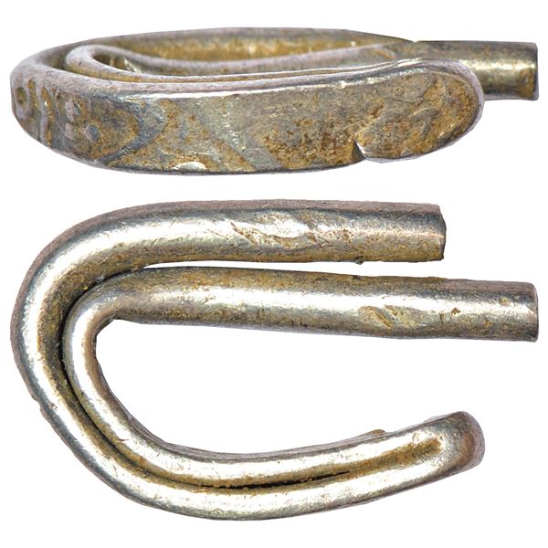 Ancient World: Sri Lanka, anonymous silver larin, (c.16th/17th century), 'Gampola Hoard', 4.89g.