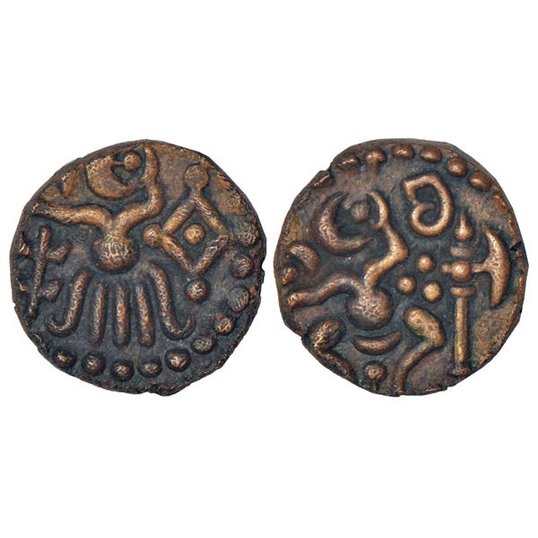 Medieval India: Venad Chera Kingdom of Kerala, copper cash, MCSI-II 453-454, 4.06g.