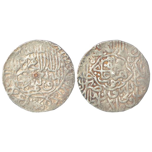 Mughals: Humayun (1st reign 1530-1540 AD), silver shahrukhi, Agra mint, no date, 4.72g.