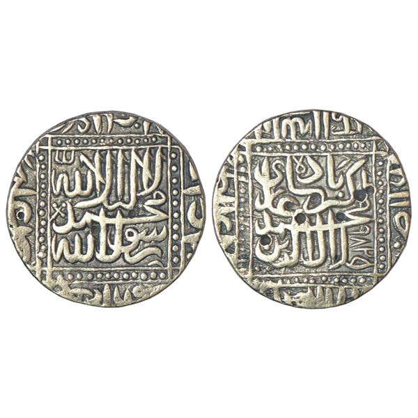 Mughals: Akbar (1556-1605 AD), silver rupee, Dar us-Sultanat Ahmedabad, AH 982, KM 80.2, 11.25g.