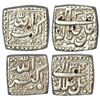 Image 1 : Mughals: Akbar, silver square rupee (2), Ilahi 33, 11.23g and Ilahi 34, 11.34g, decorative fields