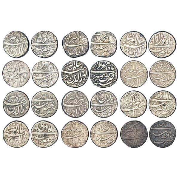 Mughals: Jahangir, silver rupee, Kashmir mint, complete set of 12 different months