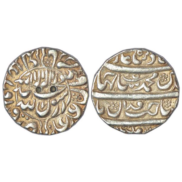 Mughals: Shah Jahan (1628-1658 AD), silver rupee, Multan mint at bottom, RY 5, KM 227.8, 11.25g.