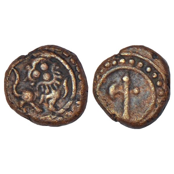 Independent Kingdoms: Mysore, Haidar Ali, copper 1/16 paisa, unlisted in KM, 0.75g.