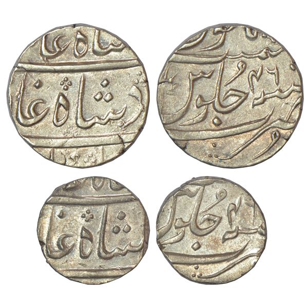 Independent Kingdoms: Nawab of Surat, silver rupee & ½ rupee, Surat mint, Shah Alam II, RY 46