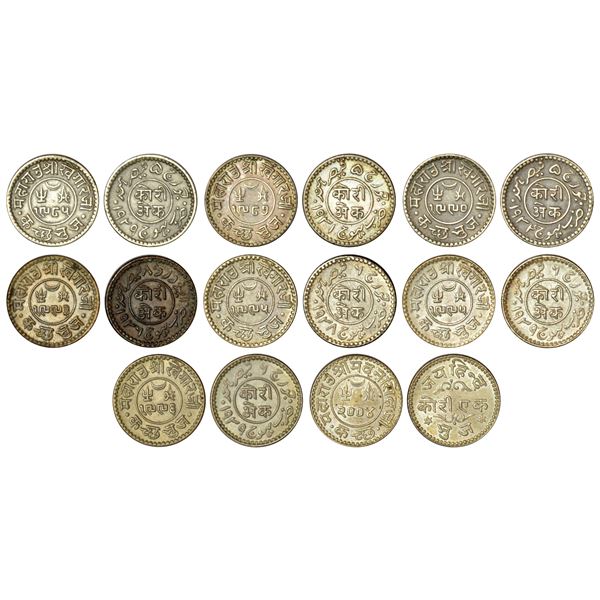 Princely States: Kutch, silver kori (8), 7x Khengarji III and 1x Madan Singhji. (8 coins)