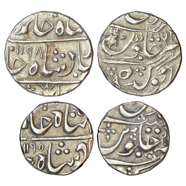Princely States: Pratabgarh, Sawant Singh, silver rupee & ½ rupee, Devgadh mint. (2 coins)