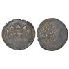 Image 1 : Indo-French: Pondicherry mint, bronze fanon (SOL), ND (1723 AD), KM 42, 9.52g. Obv: Large crown. Rev