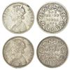 British India, Victoria Empress, silver rupee (2), AD 1898, 1x Bombay & 1x Calcutta mint. (2 coins)
