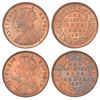 British India, Victoria Empress, copper ¼ anna (2), Calcutta mint, B/II, 1889 and 1897. (2 coins)