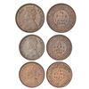 British India, Victoria Empress, copper coins (3), Calcutta mint. (3 coins)