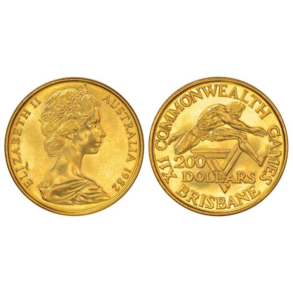 Foreign: Australia, Elizabeth II, Proof, gold 200 dollar, AD 1982, 9.95g.