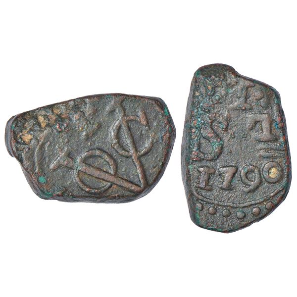 Foreign: Ceylon, Dutch occupation, copper stuiver, Trincomalee mint, AD 1790, KM 34, 13.58g.