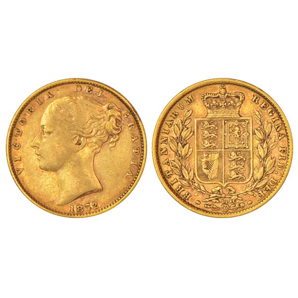 Foreign: Great Britain, Victoria (1837-1901 AD), gold sovereign, AD 1872, KM 736.2, 7.93g.