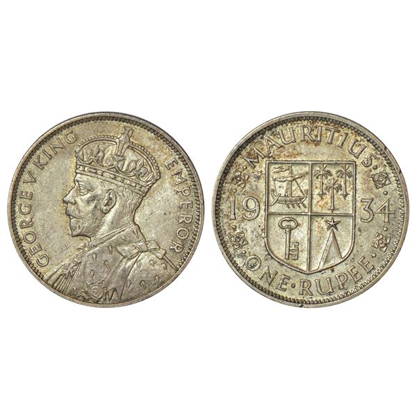 Foreign: Mauritius, George VI, silver rupee, AD 1934, KM 17, 11.65g.