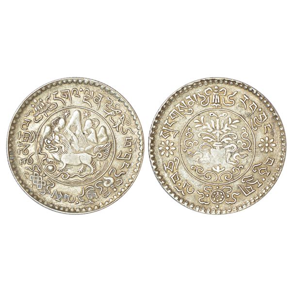 Foreign: Tibet, silver 3 srang, KM Y26, 11.54g.