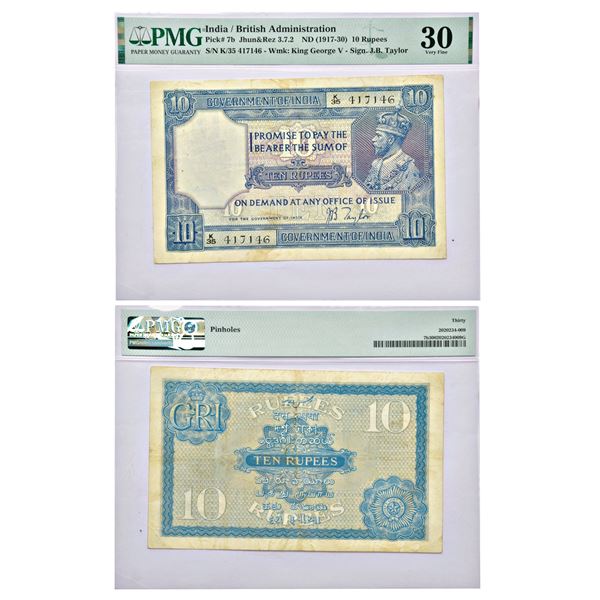 Paper Money: George V, 10 rupees, 2nd issue, ND (1926), signed by J.B. Taylor, J&R 3.7.2.
