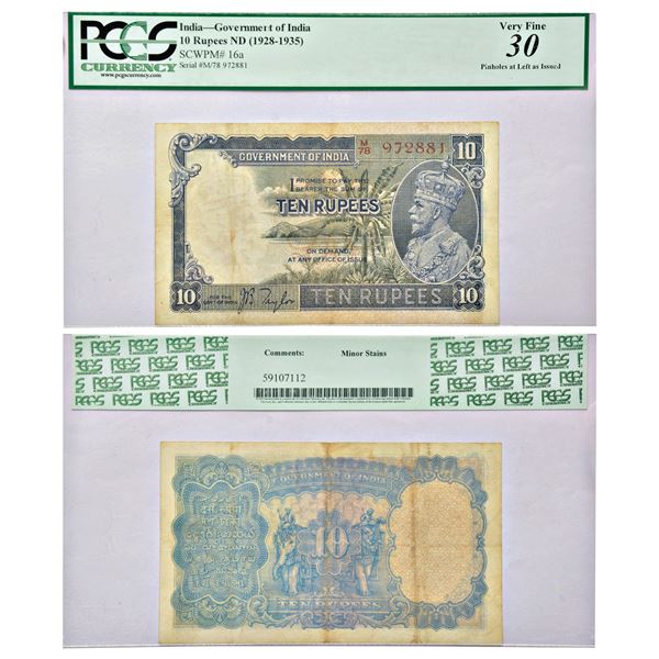 Paper Money: George V, 10 rupees, 3rd issue, ND (1934), signed by J.B. Taylor, J&R 3.8.1A.