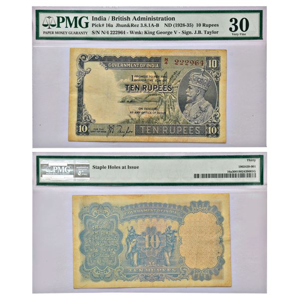 Paper Money: George V, 10 rupees, 3rd issue, ND (1935), signed by J.B. Taylor, J&R 3.8.1B.