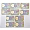 Image 1 : Paper Money: 1 rupee, full packet of 100 notes (10), 1989, Gopi K. Arora, inset 'B', (10 packets)