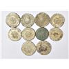 Image 1 : Large Lot: A group of 10 Indore state silver rupee, Big sun, includes VS 1947, 1948, 1953 & 1954.