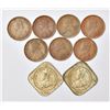 Image 1 : Large Lot: A group of 9 British India coins, 7x Victoria, 1/12 anna & 2x George V, 2 annas, 1936.