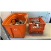 Image 1 : TOTE OF SCOOTER PARTS AND CRATE OF LIGHTS