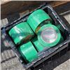 Image 2 : 6 ROLLS OF NEW VINYL TAPE AND WOODEN TOOL CARRIER OF CASTERS