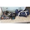 Image 1 : DECORATIVE KATANA WITH UMPIRE MASK, FUEL BELT, INLINE SKATES, PROTECTIVE GEAR AND MORE