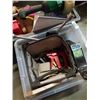 Image 3 : 2 BINS OF TOOLS, SHOP SUPPLIES, FACE SHIELD, TIRE IRON