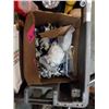 Image 8 : 2 BINS OF TOOLS, SHOP SUPPLIES, FACE SHIELD, TIRE IRON