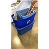 Image 2 : 3 LARGE TOTES, 2 CANES AND BROOM