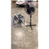 Image 1 : BLACK FLOOR FAN AND INDUSTRIAL FLOOR FAN BOTH WORKING