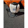 Image 5 : BACKPACK SPRAYER, 2 CONSTRUCTION SIGNS AND PULL OUT VEHICLE TRUNK COVER