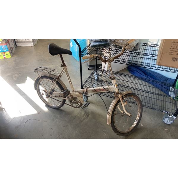 VINTAGE WHITE SUPERCYCLE FOLDING BIKE