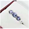 Image 2 : STERLING SILVER 4.65MM X 3.6MM NATURAL TANZANITE RING, 1.05CTS, W/A $750.00, SIZE 11.5