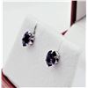 Image 2 : 10KT. WHITE GOLD 6MM X 4MM NATURAL AMETHYST EARRINGS, 1CT, RETAIL $400.00