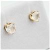 Image 2 : 10KT. YELLOW GOLD 5MM X 5MM NATURAL MOONSTONE HEART EARRINGS, 0.76CTS, RETAIL $350.00