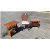 Image 1 : 2 MAGAZINE RACK ENDTABLES AND WOOD CHAIR