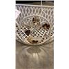 Image 9 : WICKER CHAIR AND METAL PLANTER STAND