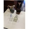 Image 1 : PITCHER, CRYSTAL AND GLASS CANDLE HOLDERS AND CANDLE STAND