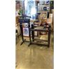 Image 1 : WOOD CARVED UMBRELLA STAND AND BOMBAY CO BUTLERS STAND